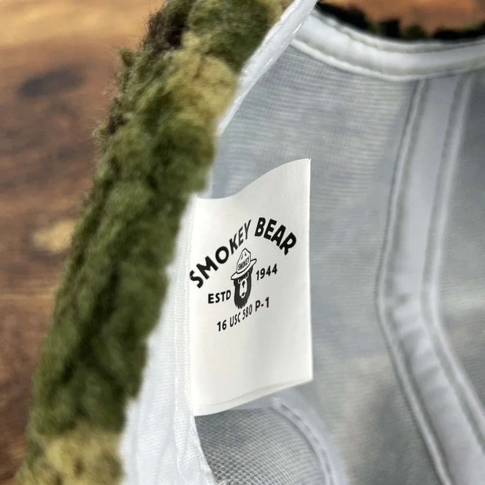 Mad Engine Smokey The Bear Fuzzy Fleece Strapback Hat NWD Green Aztec - Picture 7 of 9